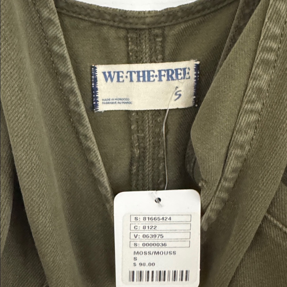 Free People Denim Jumpsuit Sz S in Olive - Picture 6 of 7